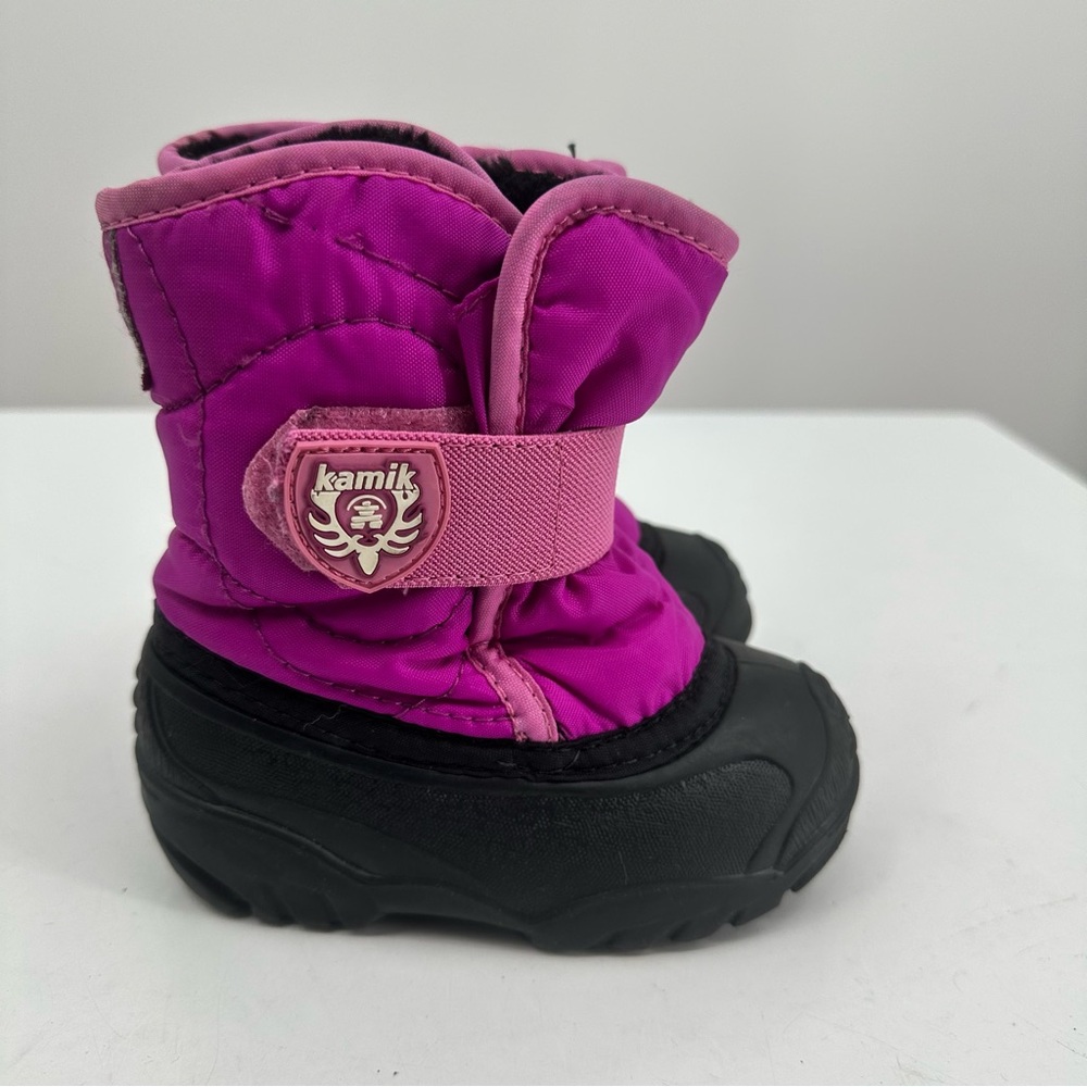 Kamik Pink Black Kids Winter Snow Boots Girls Baby 6